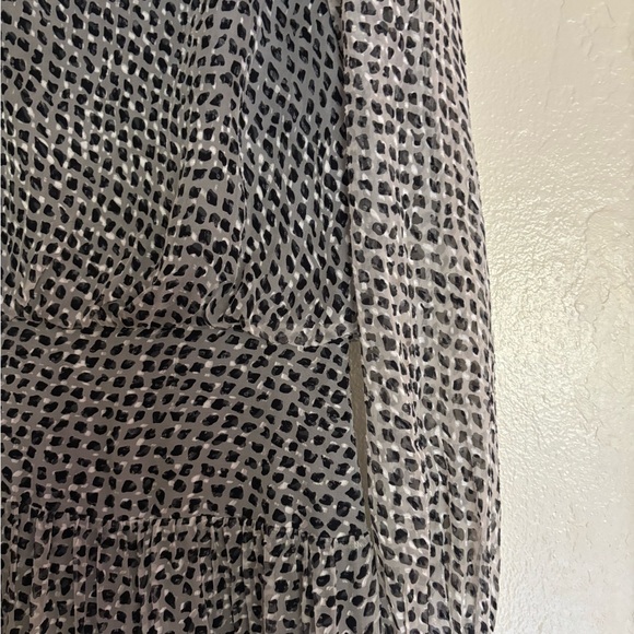 Saloni Maxi Dress, Silk, Black White dot, Size 6 Small - Picture 3 of 6